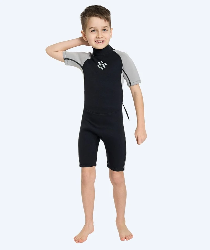 Watery Neoprenanzug für Kinder - Kurzarm Duncan (3mm) - Schwarz