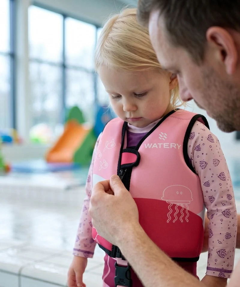 Watery Schwimmweste für Kinder (1-6) - Seadon - Hellrosa (Mit Gurt)