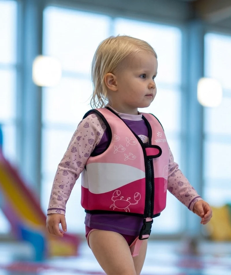 Watery Schwimmweste für Kinder (1-6) - Seadon - Hellrosa (Mit Gurt)