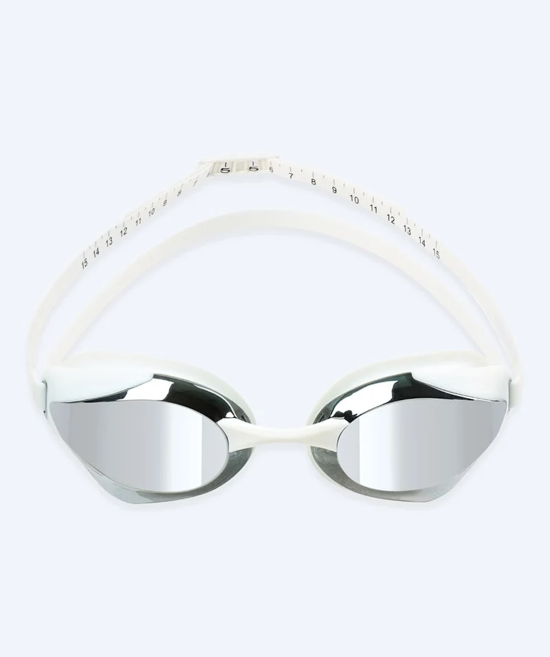 Watery Elite Schwimmbrillen - Poseidon Ultra Mirror - Weiß/Silber