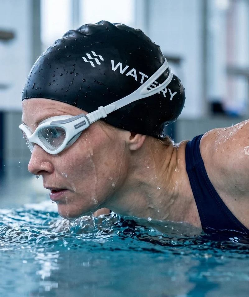 Watery Schwimmbrille für Freizeitschwimmer - Kelvin Active - Weiß/Klar