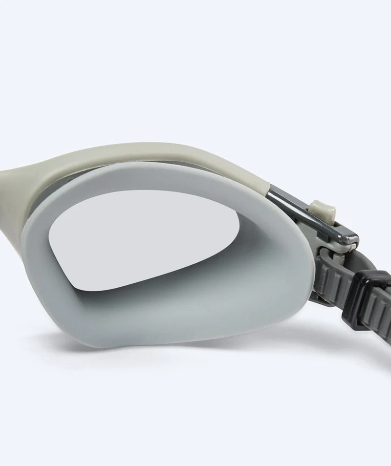 Watery Schwimmbrille für Freizeitschwimmer - Raven Mirror - Dunkelgrau/Silber