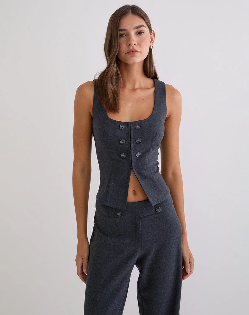 Kariso Korsett-Oberteil in Tailoring Grey Blue