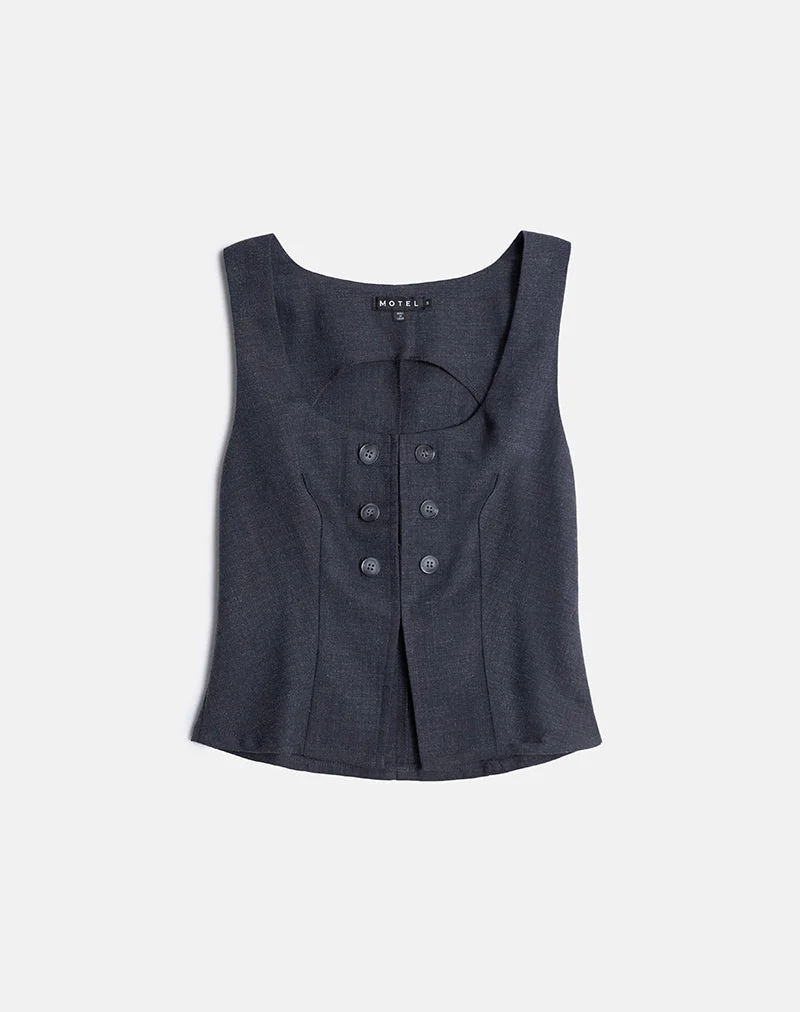 Kariso Korsett-Oberteil in Tailoring Grey Blue