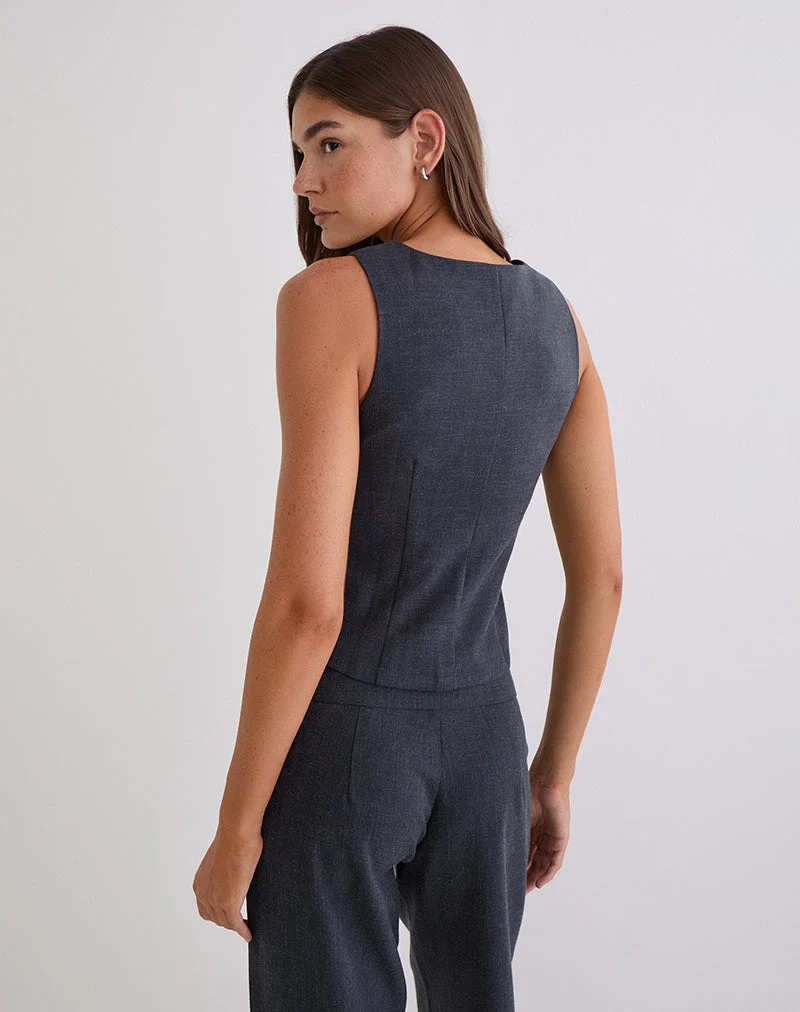 Kariso Korsett-Oberteil in Tailoring Grey Blue