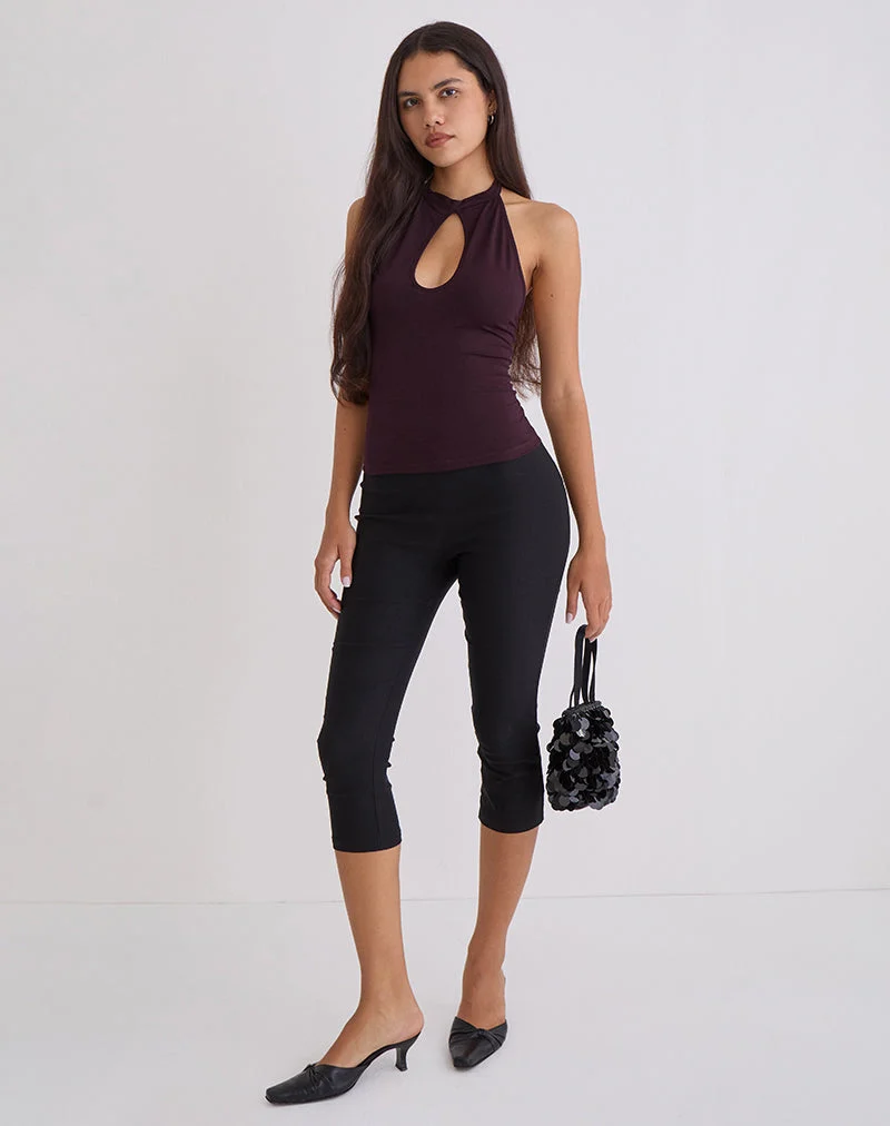 Gretita Top mit hohem Kragen aus Jersey Redwood