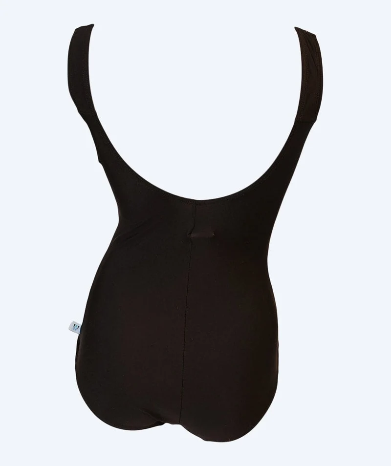 Mirou Badeanzug mit Blumen für Damen in Plus Size - 1180s - Schwarz/Weiß