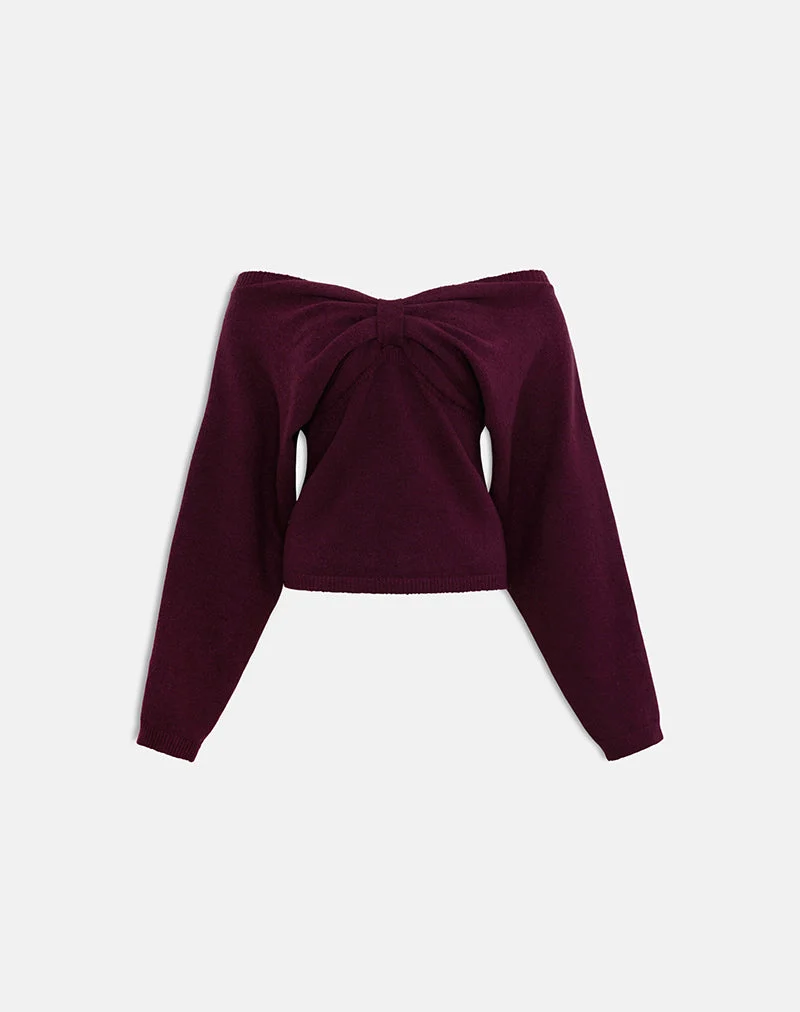 Sikuna Bow Jumper in Deep Purple