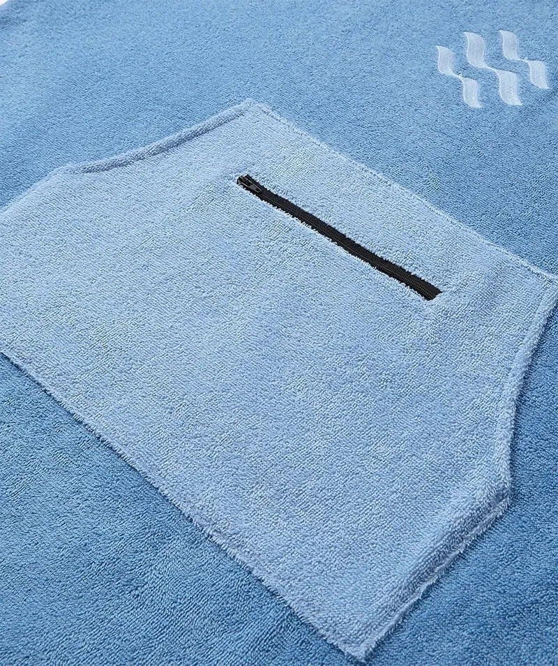 Watery Badeponcho für Erwachsene - Baumwolle - Atlantic Blue