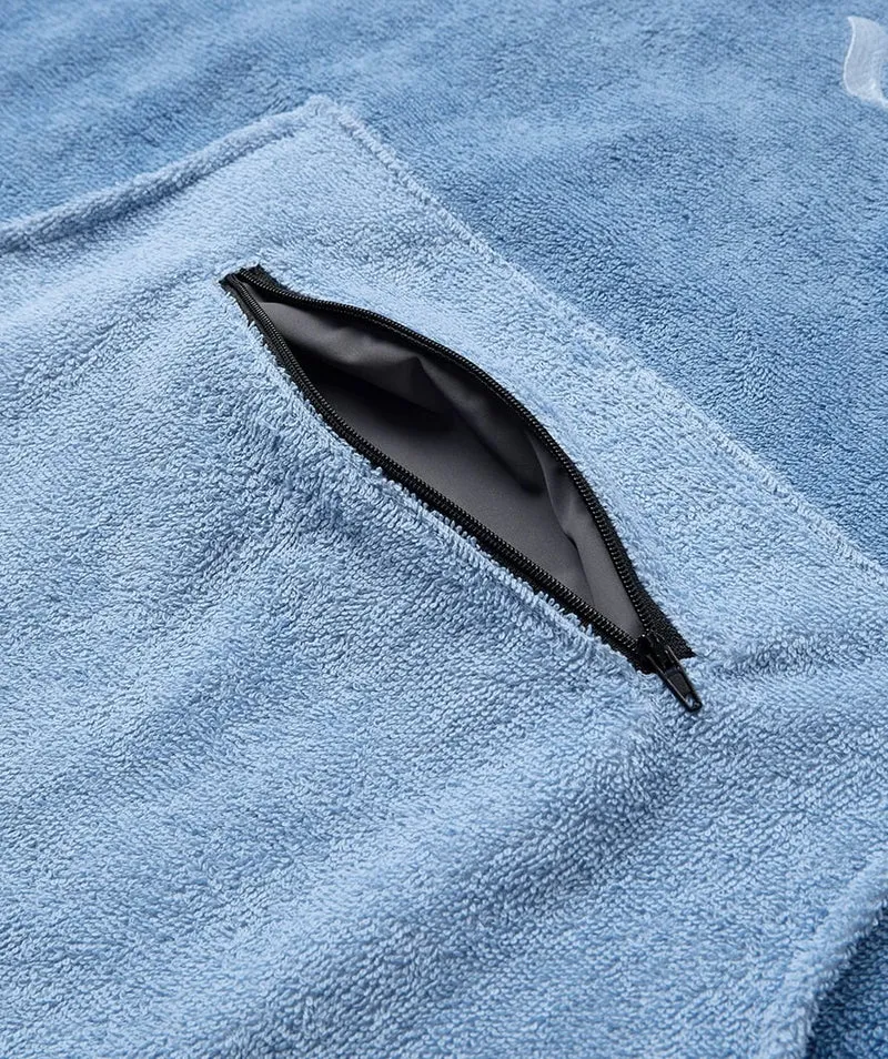 Watery Badeponcho für Erwachsene - Baumwolle - Atlantic Blue