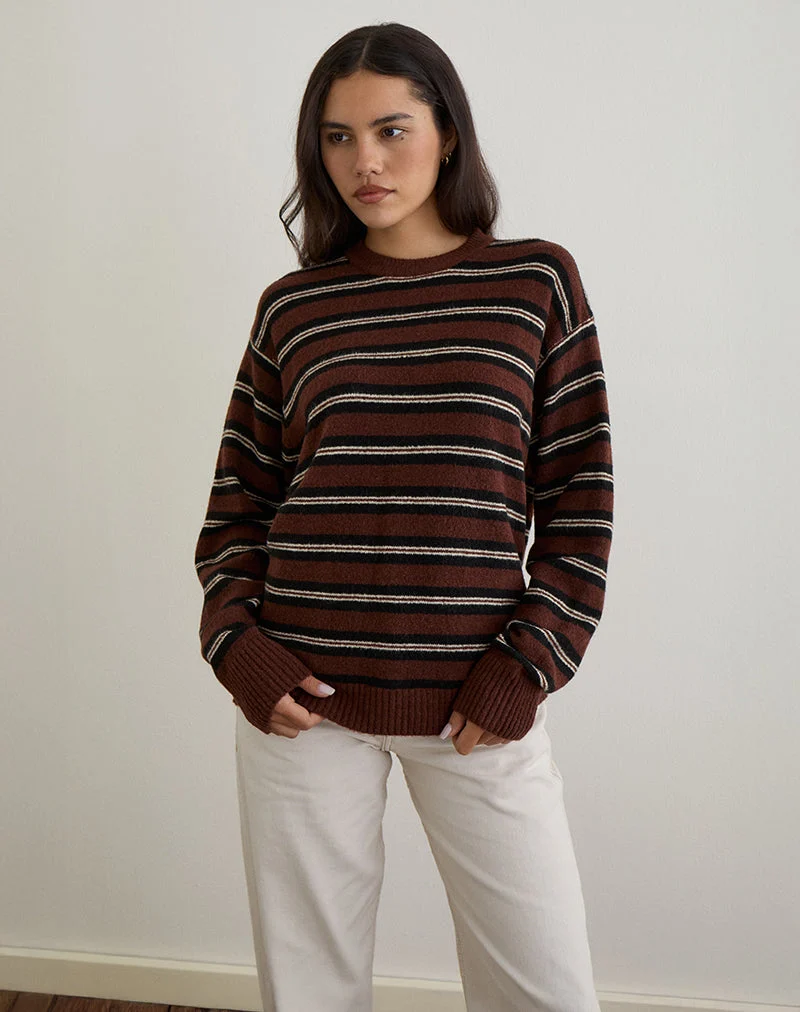 Ishari Pullover in Streifen Braun Multi