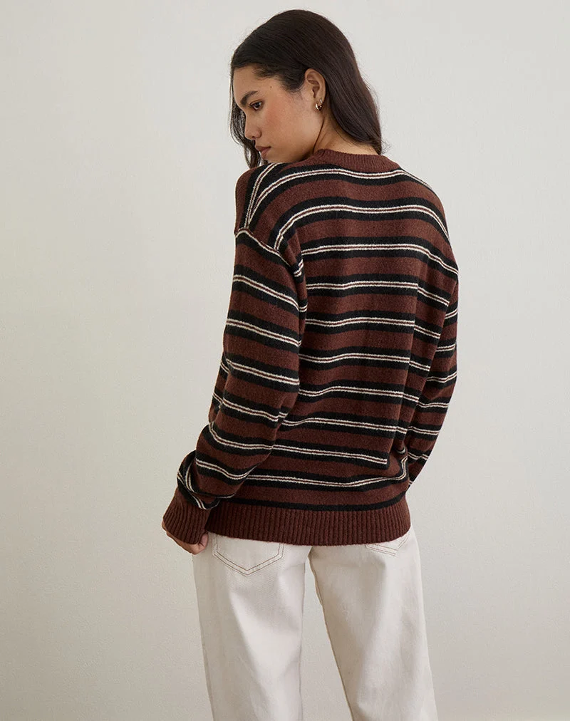 Ishari Pullover in Streifen Braun Multi