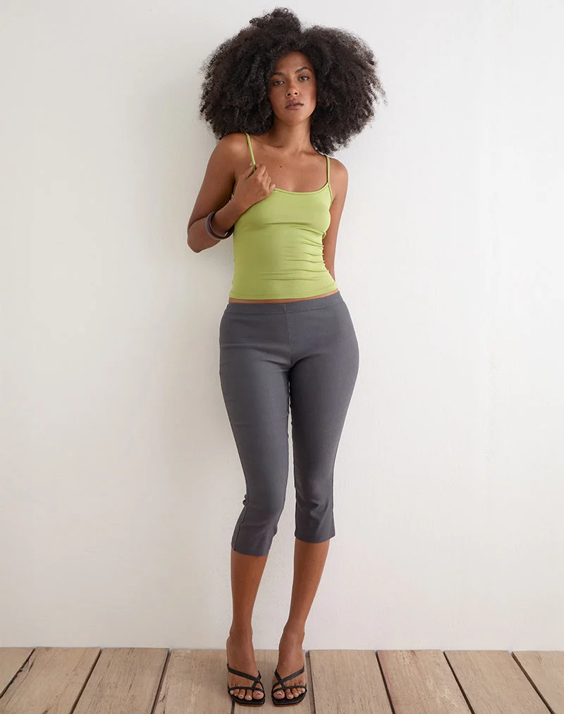 Asla Cropped Capri Hose aus Stretch-Stoff in Anthrazit