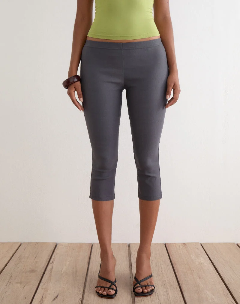 Asla Cropped Capri Hose aus Stretch-Stoff in Anthrazit