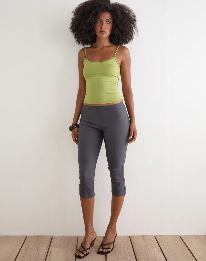 Asla Cropped Capri Hose aus Stretch-Stoff in Anthrazit