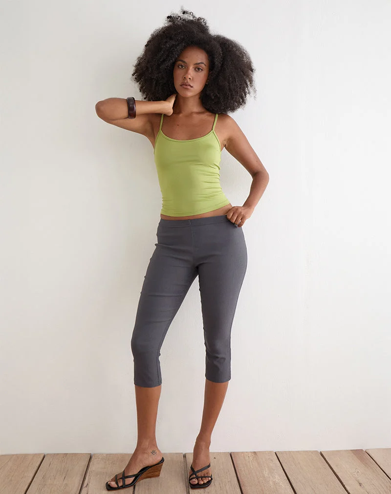 Asla Cropped Capri Hose aus Stretch-Stoff in Anthrazit