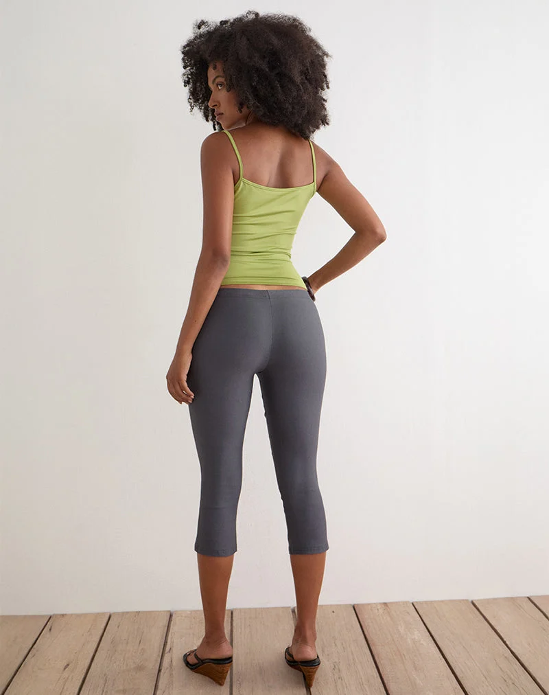 Asla Cropped Capri Hose aus Stretch-Stoff in Anthrazit