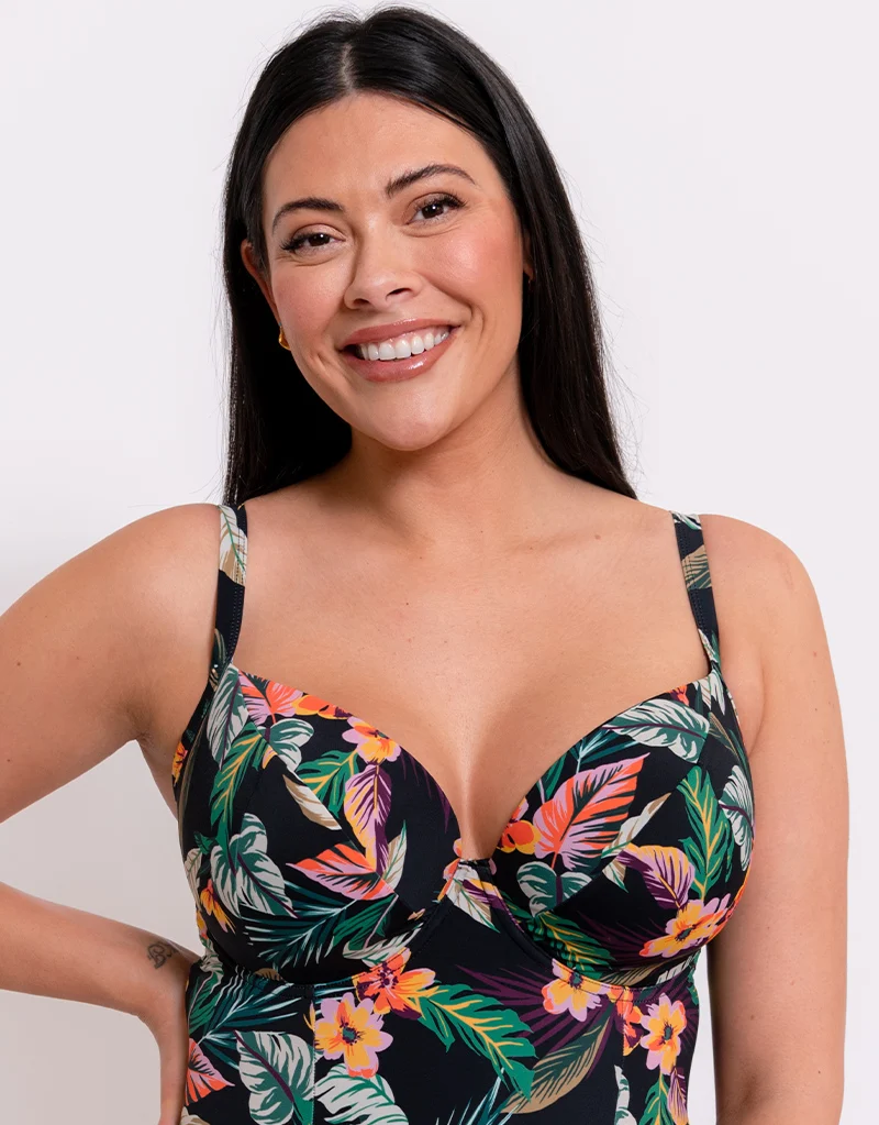 Curvy Kate Cuba Libre Padded Plunge Swimsuit Print Mix