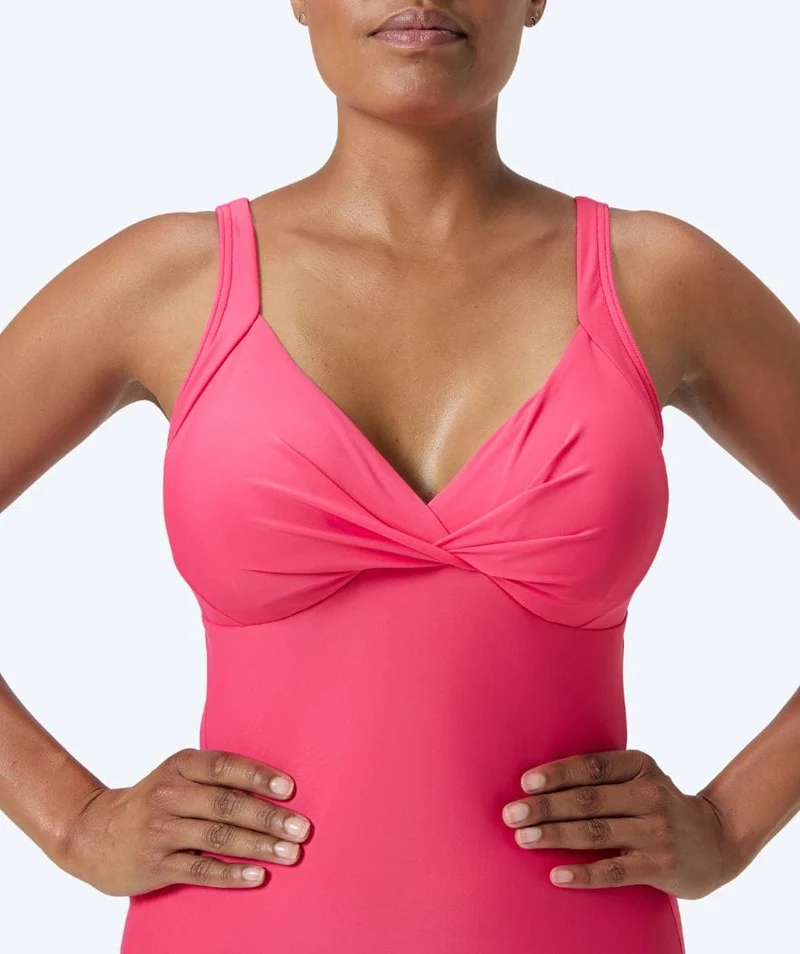 Speedo Badeanzug mit Einlagen für Damen - Shaping Cross Knot - Hellrosa