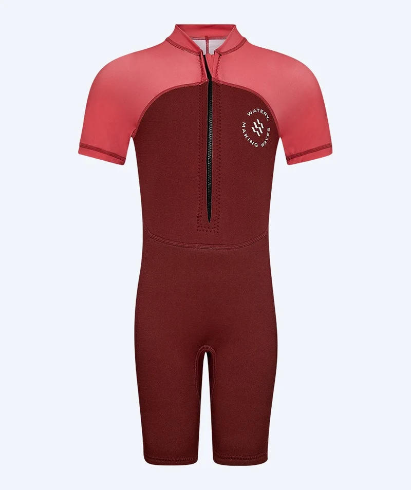 Watery UV Neoprenanzug für Kinder - Calypso Shorty - Rot/Rosa
