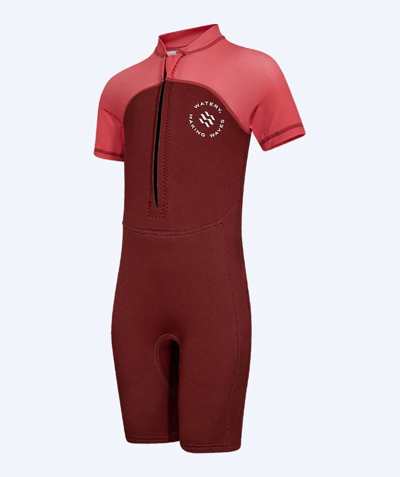 Watery UV Neoprenanzug für Kinder - Calypso Shorty - Rot/Rosa