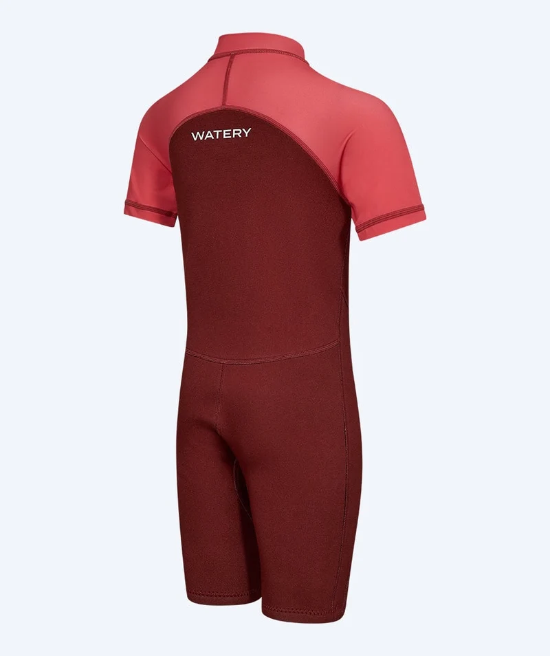 Watery UV Neoprenanzug für Kinder - Calypso Shorty - Rot/Rosa