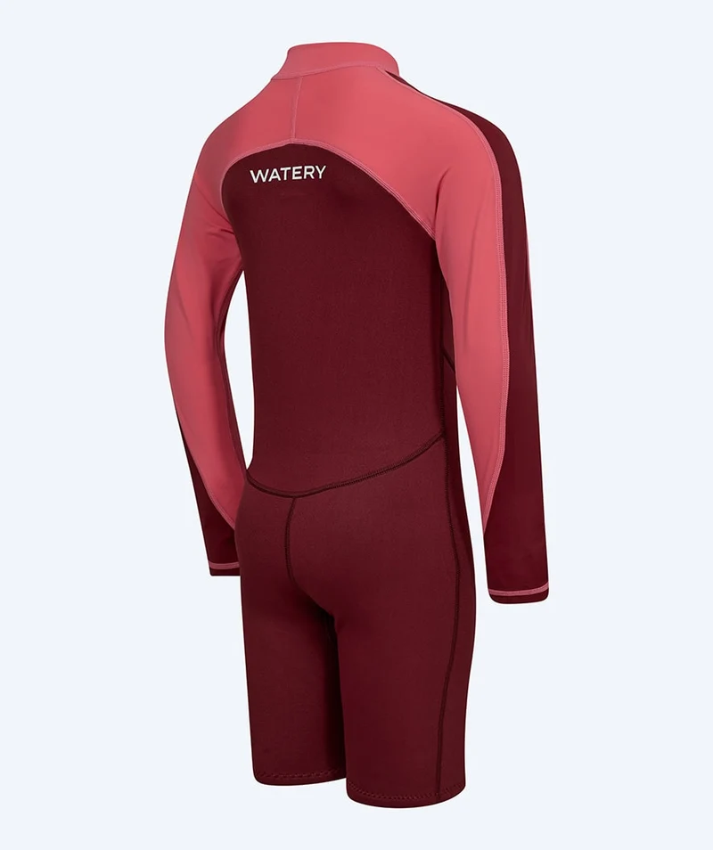 Watery UV Neoprenanzug für Kinder - Calypso Langarm - Rot/Rosa