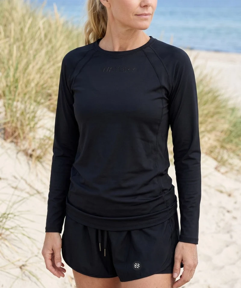 Watery UV Shirt für Damen - Remington Langarm Rashguard - Schwarz