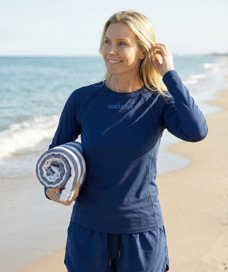 Watery UV Shirt für Damen - Remington Langarm Rashguard - Dunkelblau