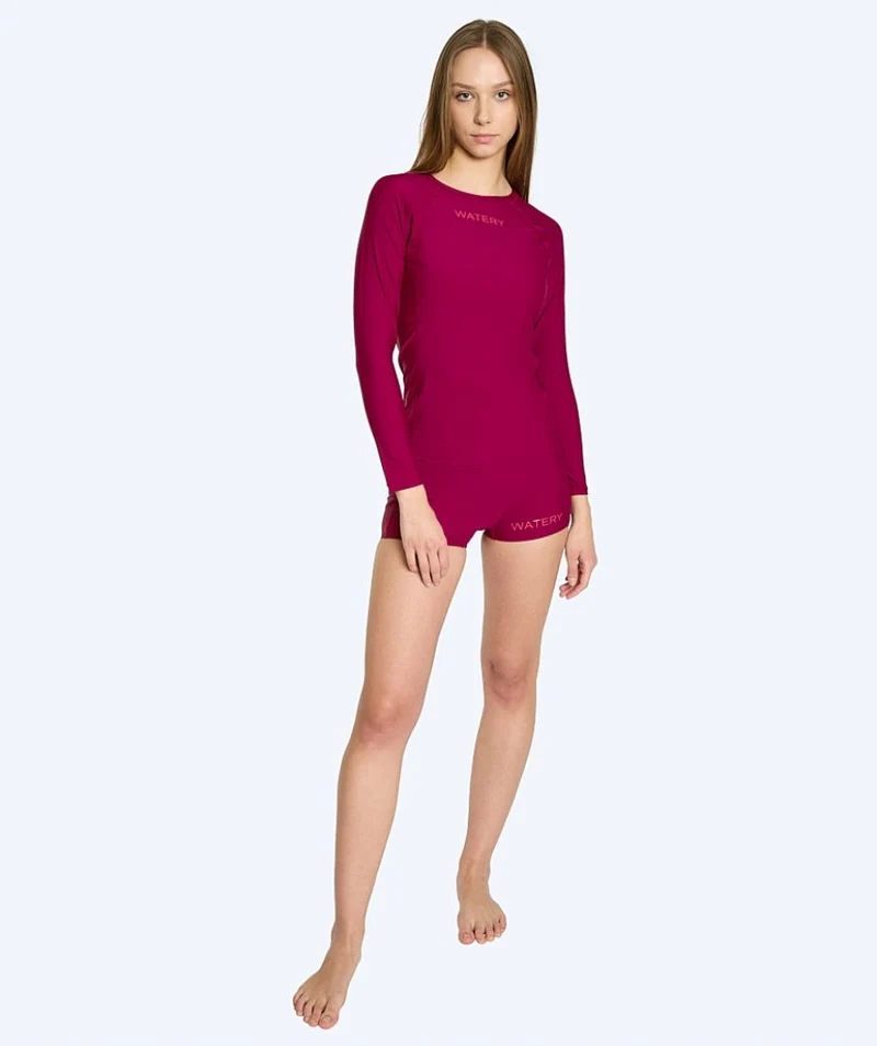 Watery UV Shirt für Damen - Remington Langarm Rashguard - Dunkelrot