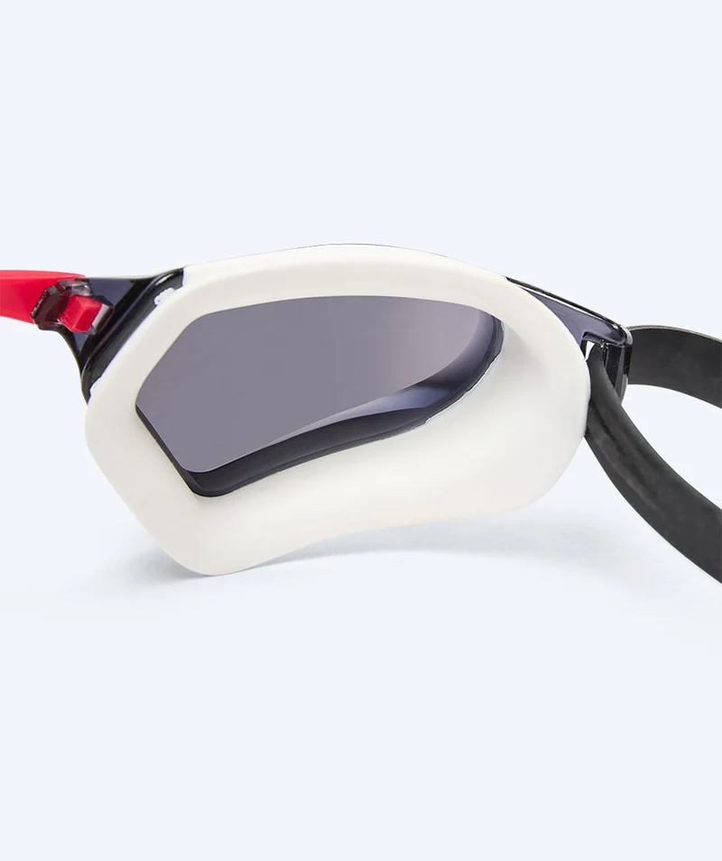Watery Wettkampf Schwimmbrille - Brooks Mirror - Weiß/Silber