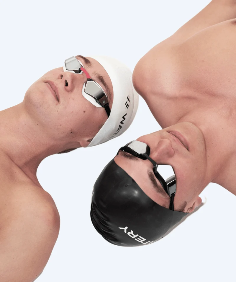 Watery Wettkampf Schwimmbrille - Brooks Mirror - Weiß/Silber