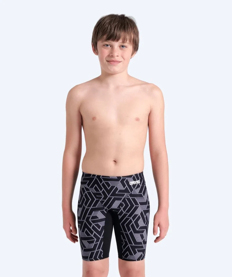 Arena lange Badehose für Jungen - Escape - Schwarz/Grau