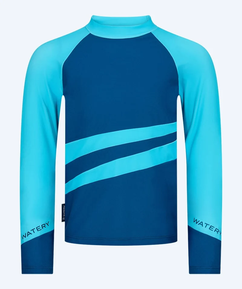 Watery UV Shirt für Kinder - Manami Langarm Rashguard - Atlantic Blue
