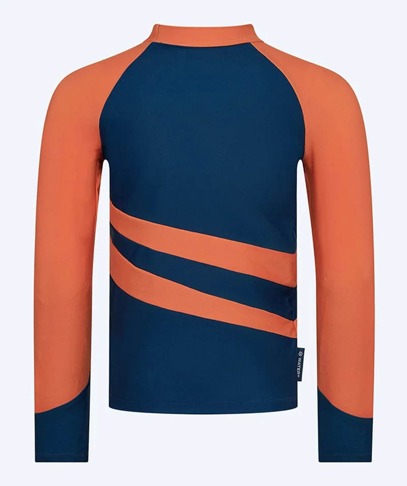 Watery UV Shirt für Kinder - Manami Langarm Rashguard - Orange/Blau