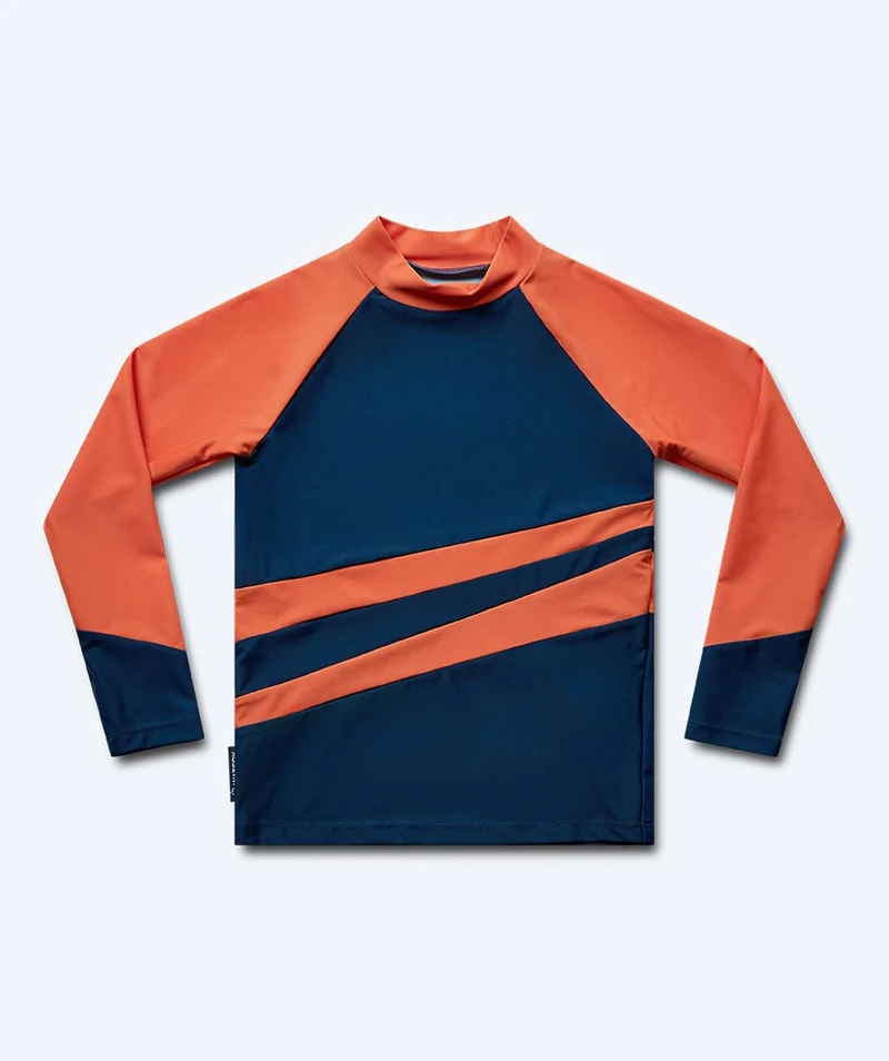 Watery UV Shirt für Kinder - Manami Langarm Rashguard - Orange/Blau