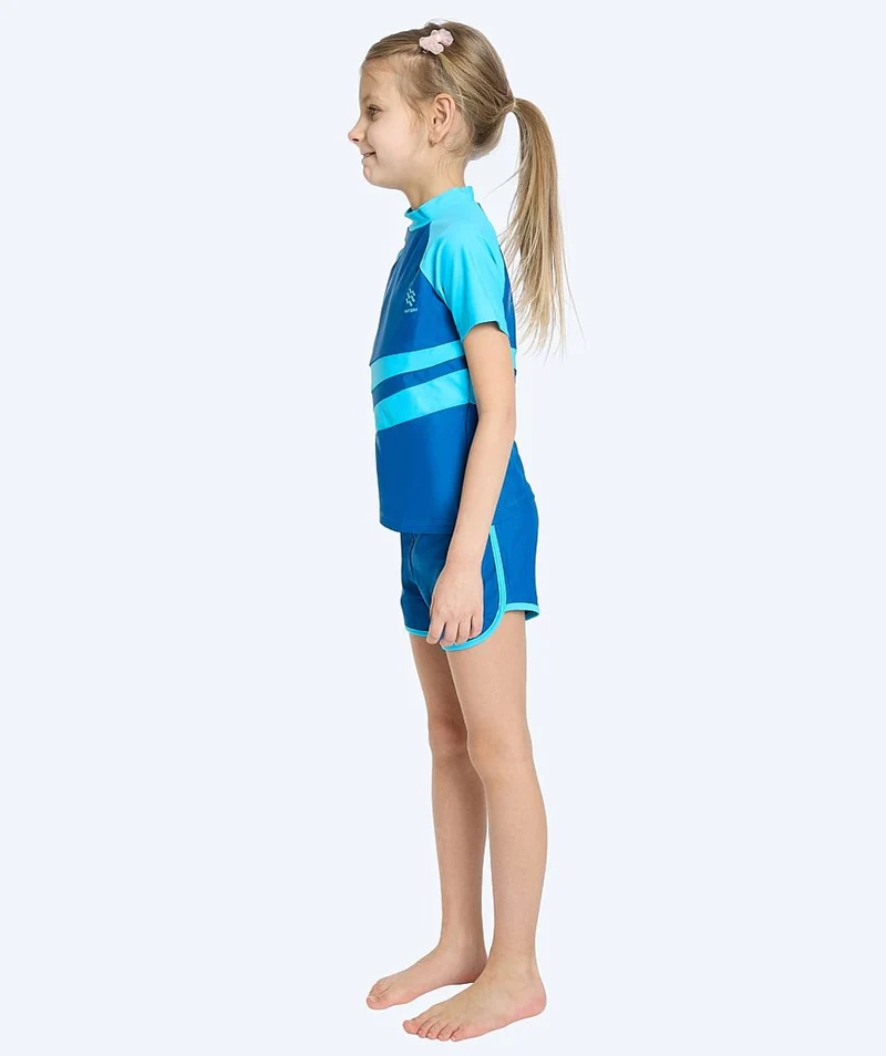 Watery UV Shirt für Kinder - Manami Kurzarm Rashguard - Atlantic Blue
