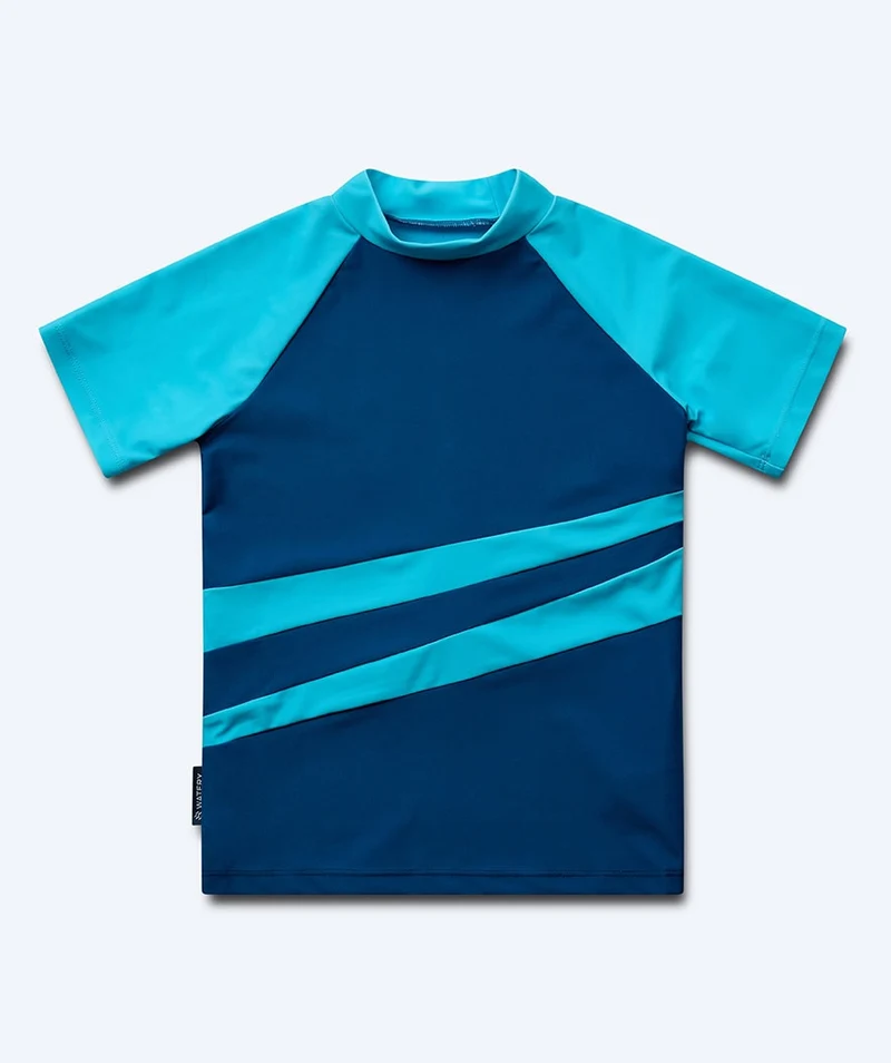 Watery UV Shirt für Kinder - Manami Kurzarm Rashguard - Atlantic Blue