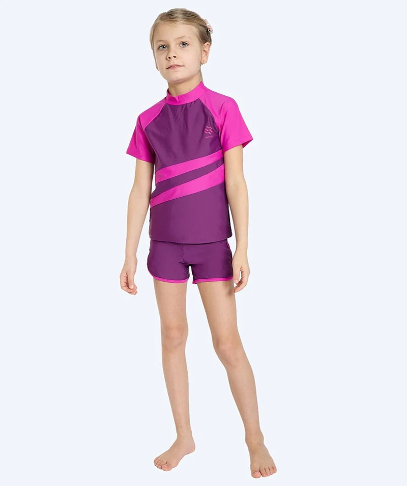 Watery UV Shirt für Kinder - Manami Kurzarm Rashguard - Lila