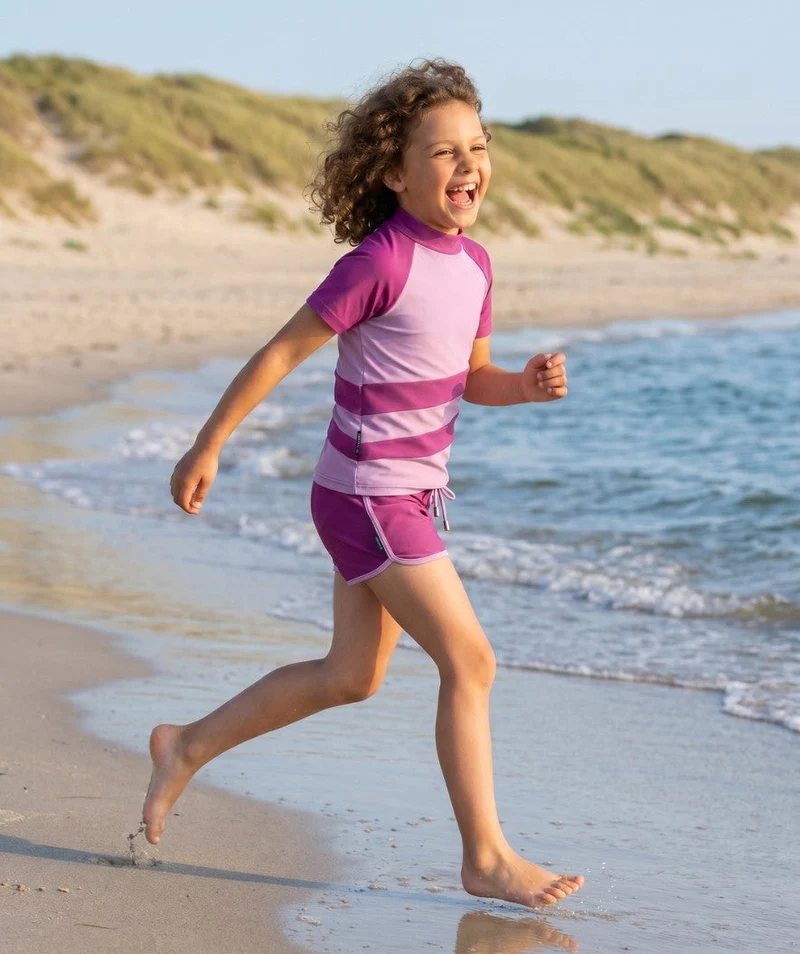 Watery UV Shirt für Kinder - Manami Kurzarm Rashguard - Atlantic Purple