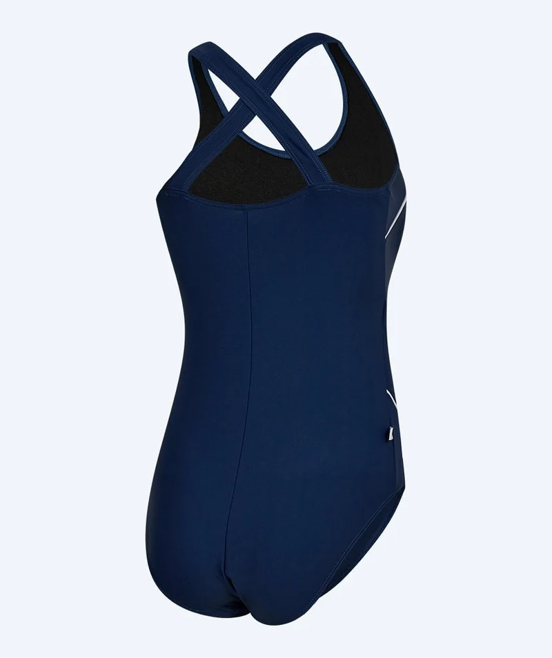 Watery Badeanzug für Damen in Plus Size - Kaito - Dunkelblau/weiß