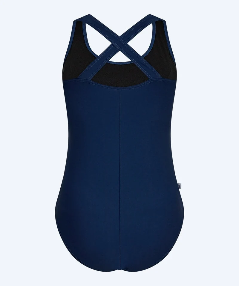 Watery Badeanzug für Damen in Plus Size - Kaito - Dunkelblau/weiß