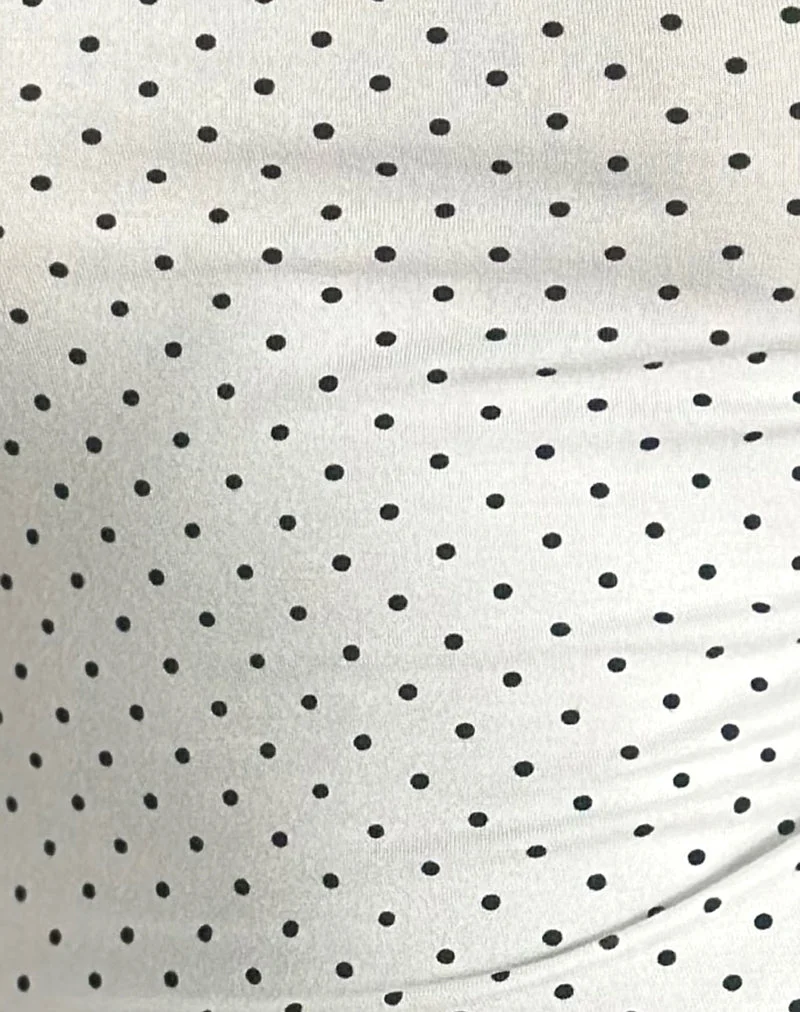 Solay Cami Top in Weiß mit schwarzem Micro-Polka-Print