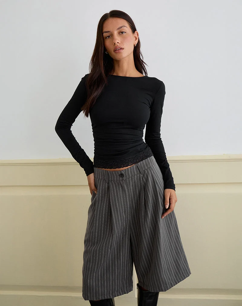 Asha Short in Nadelstreifen anthrazit