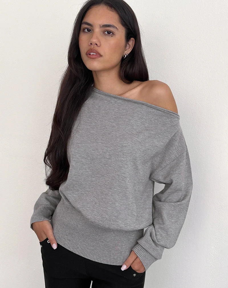 Jalira Pullover aus Strick Grau