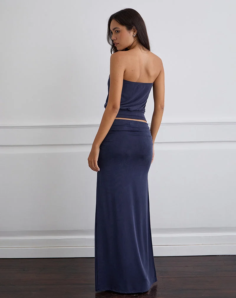 Venya Maxirock aus Cupro Navy