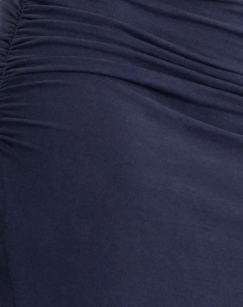 Venya Maxirock aus Cupro Navy