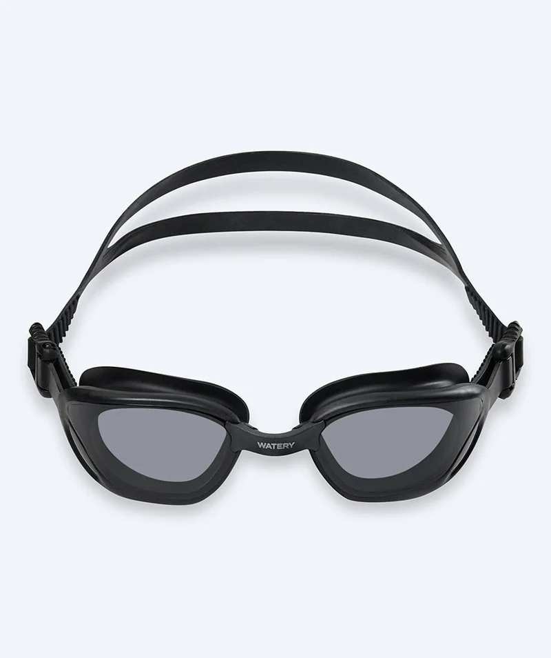 Watery Schwimmbrille für Freizeitschwimmer - Fraser - Schwarz (Smoke Scheiben)