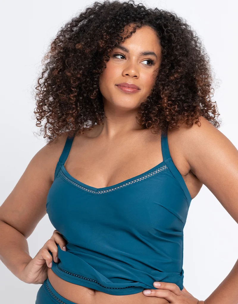 Curvy Kate First Class Plunge Tankini Multiway Top Deep Teal
