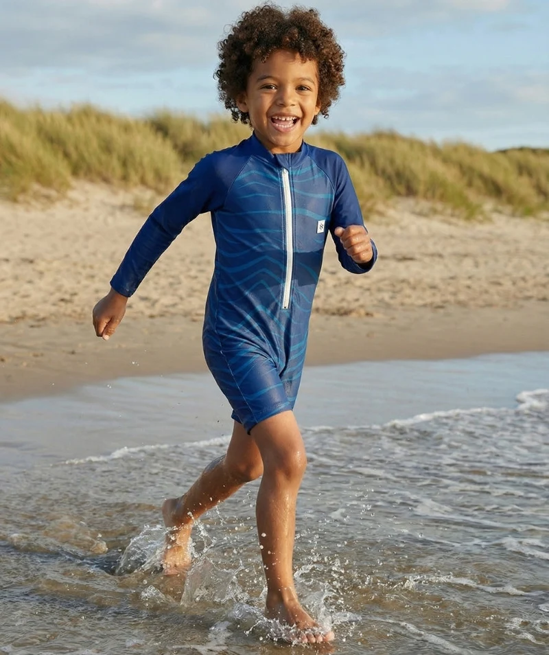 Watery UV Anzug für Kinder - Fjord Langarm Rashguard - Dunkelblau